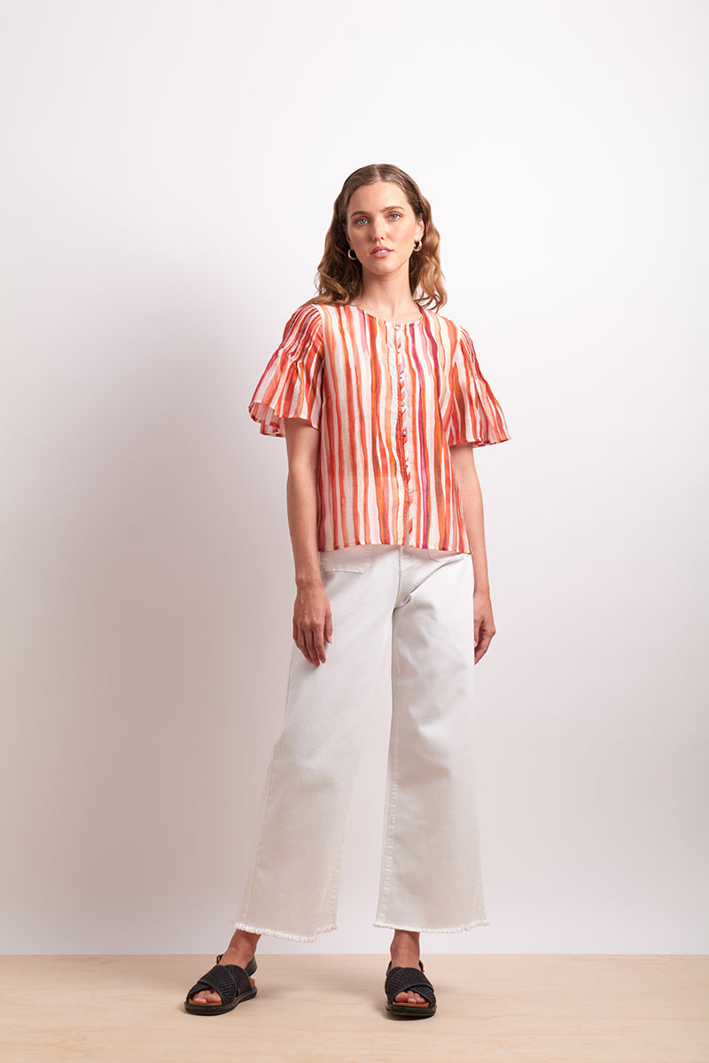 Neris Koi Stripe Draw The Line Blouse