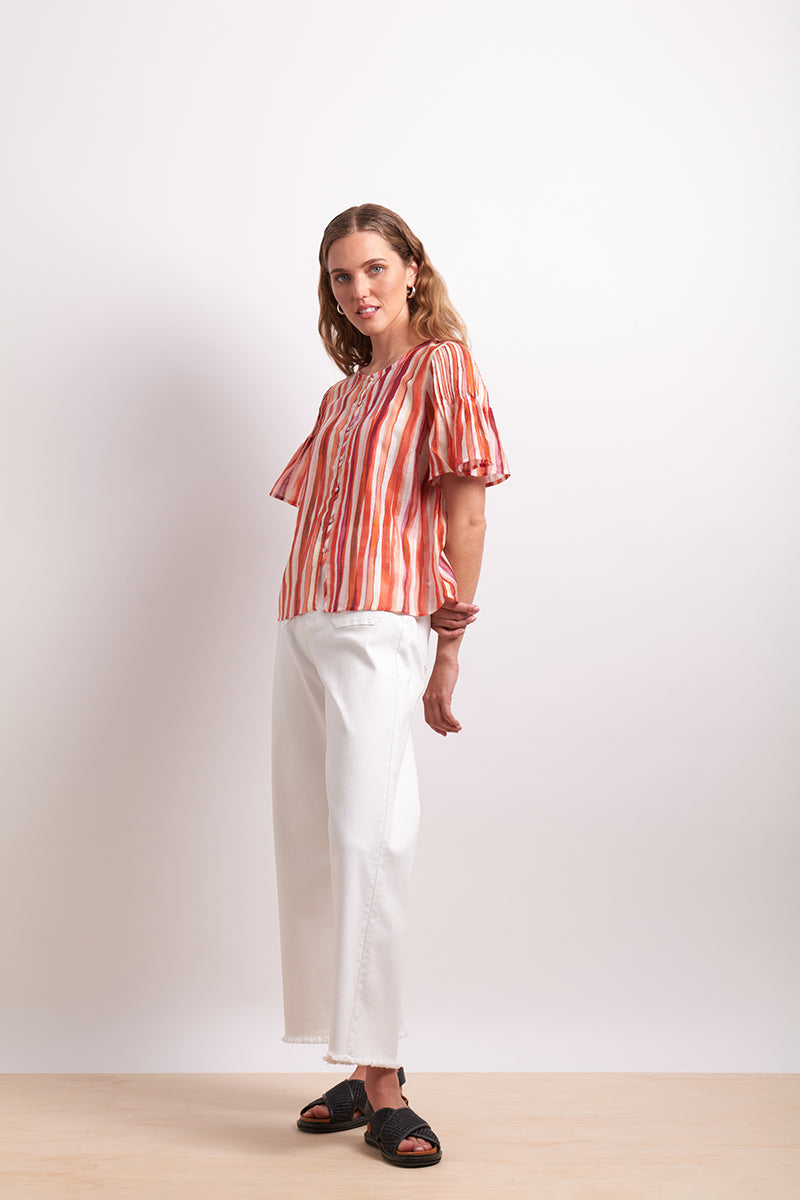 Neris Koi Stripe Draw The Line Blouse