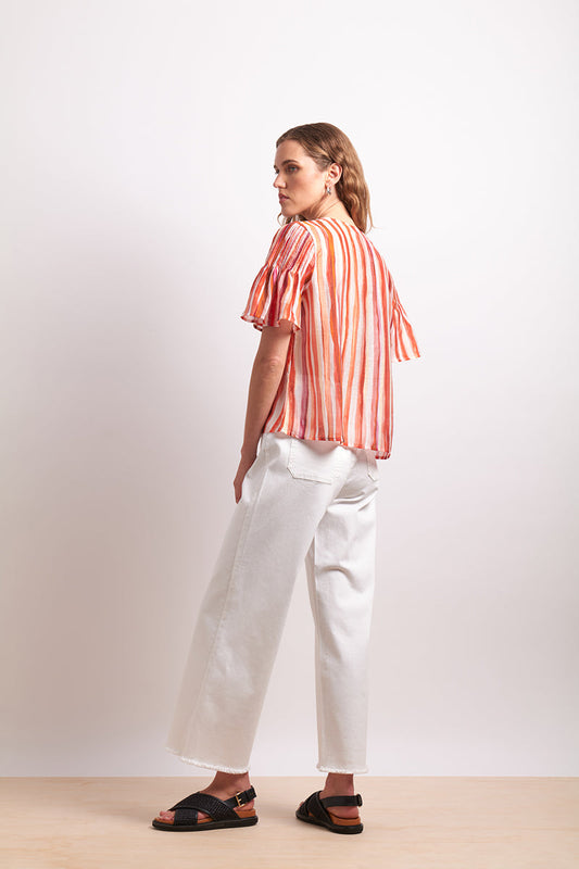 Neris Koi Stripe Draw The Line Blouse