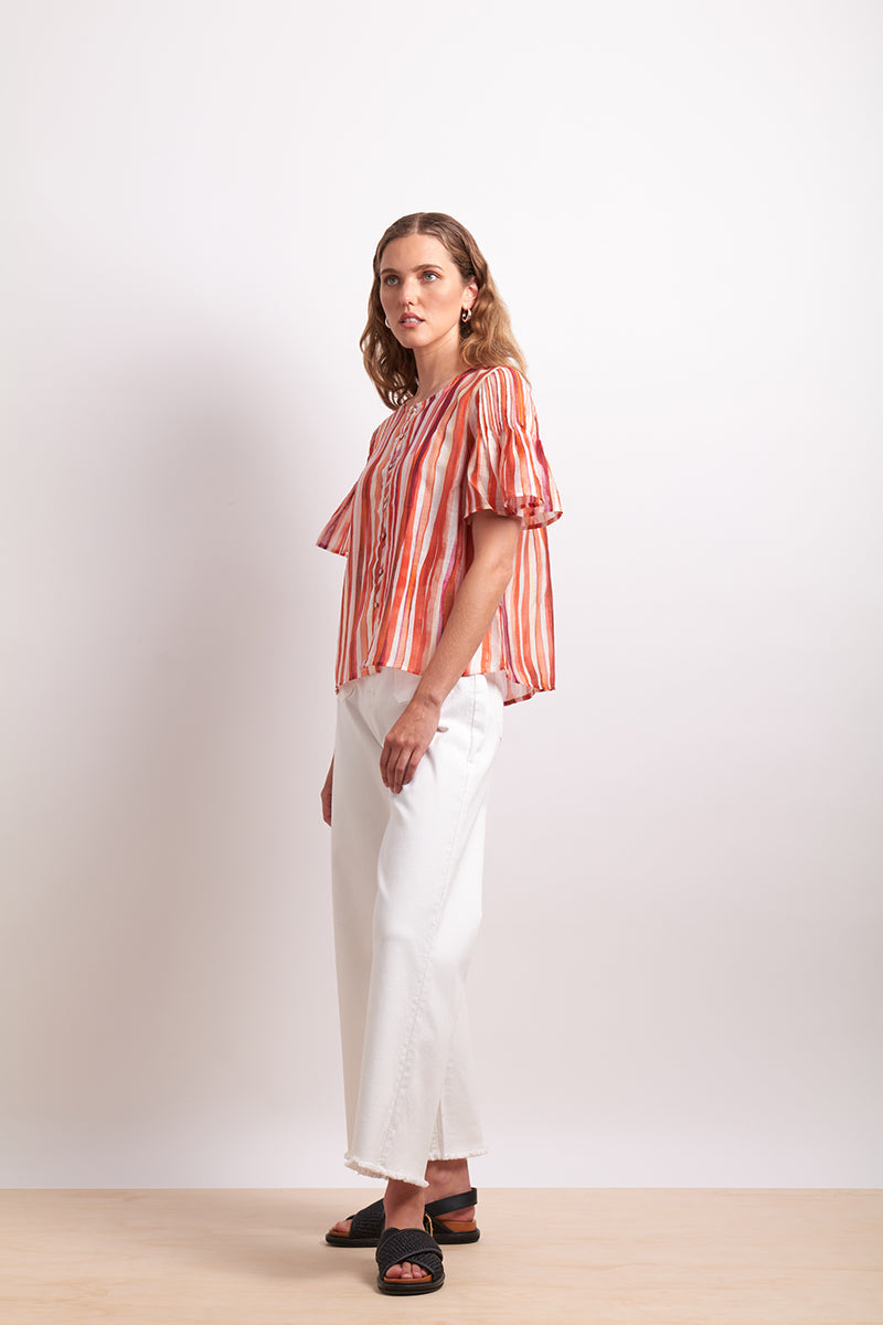 Neris Koi Stripe Draw The Line Blouse