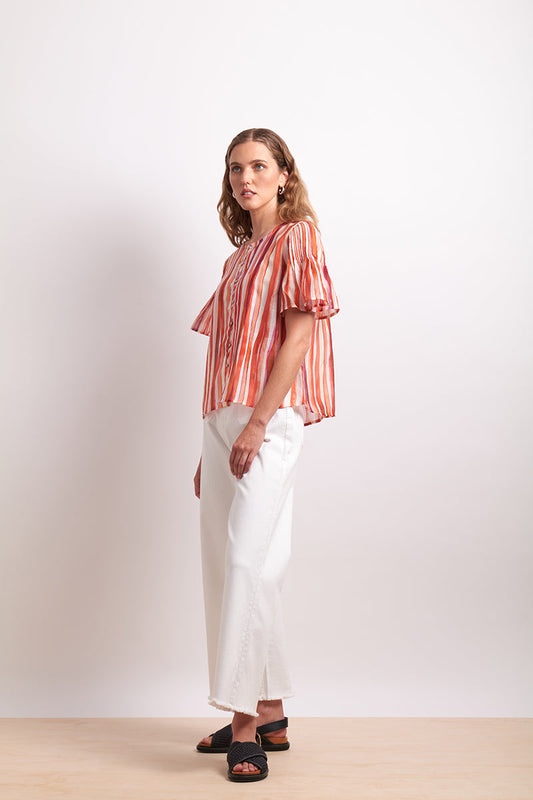 Neris Koi Stripe Draw The Line Blouse