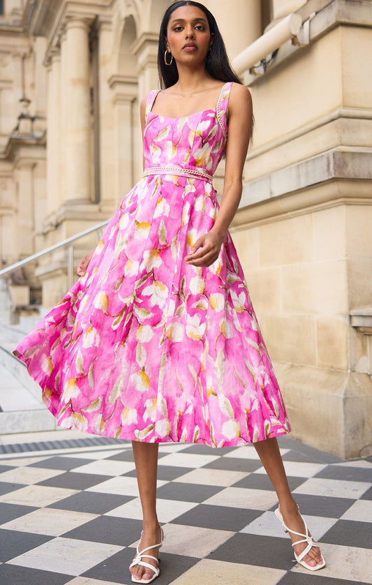 Sacha Drake Tulip Rose Midi Dress