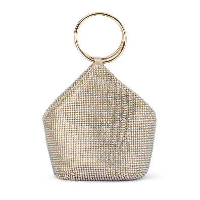 Olga Berg Ellie Crystal Mesh Handle Bag
