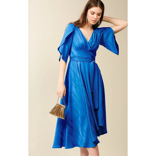 Sacha Drake Hanworth House Wrap Dress Cobalt Blue