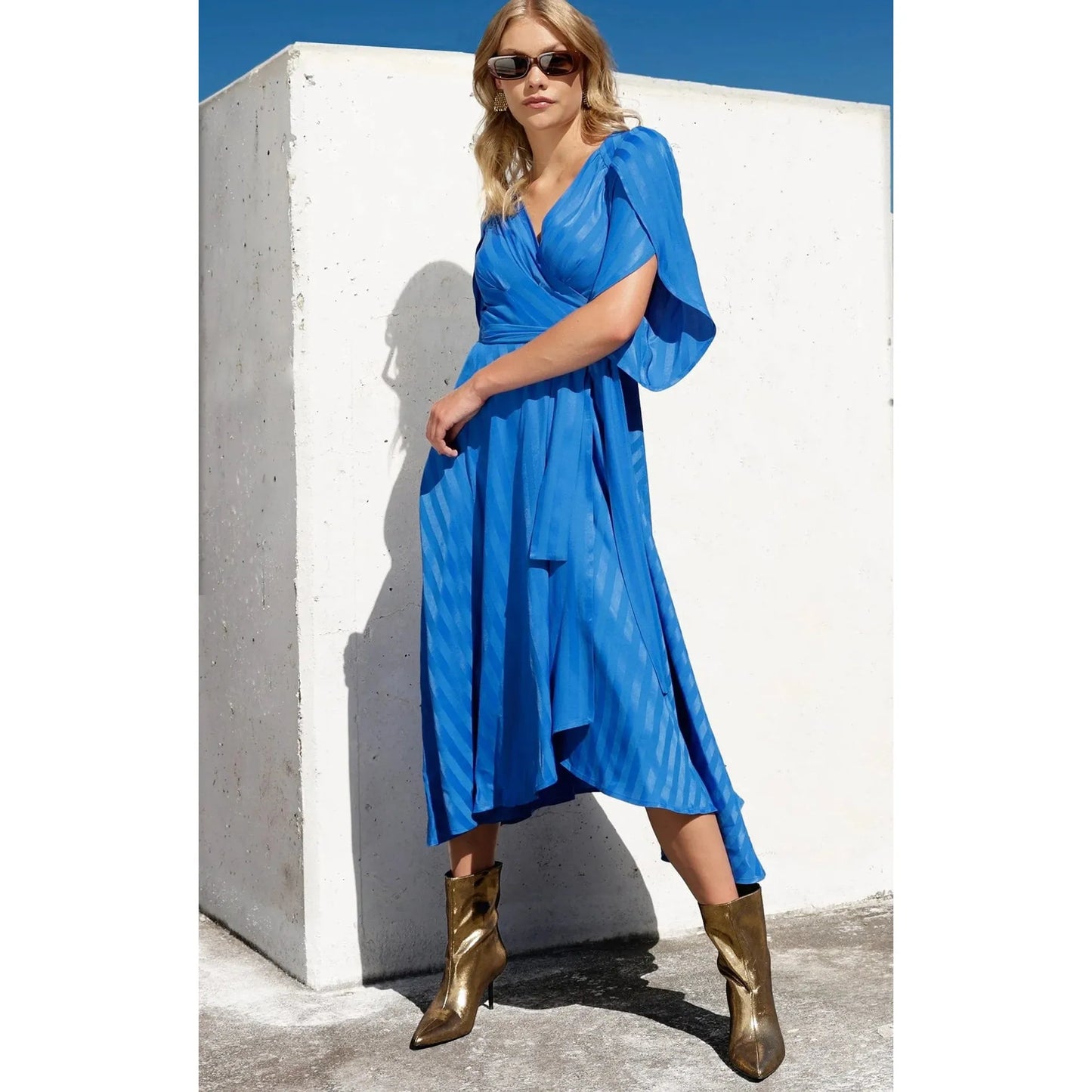 Sacha Drake Hanworth House Wrap Dress Cobalt Blue