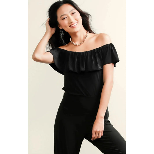 Sacha Drake Off the Shoulder Frill Top (Black or white)