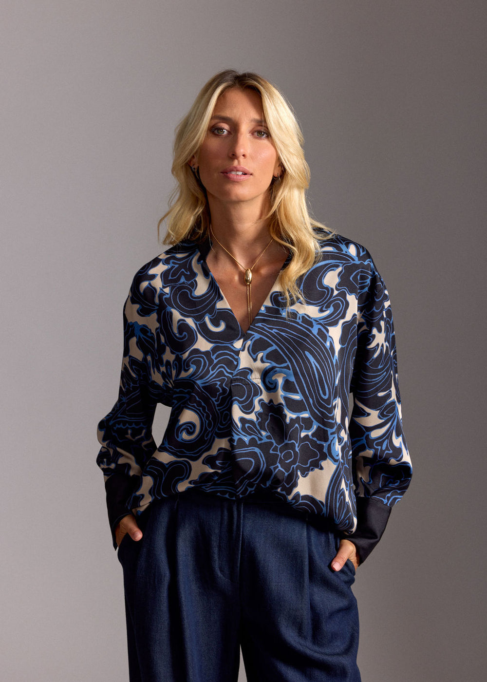 Lauren Vidal Stefi Blouse - Blue