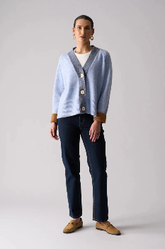 Foil Plush Love Cardi Blue Combo