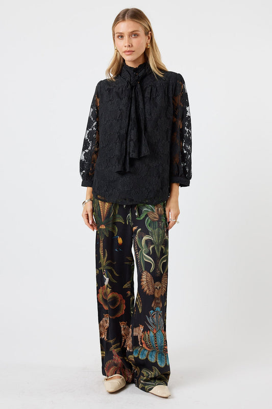 Lula Soul Cheetah Pant Black