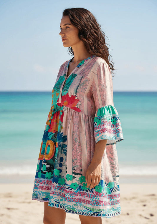 Miss Goodlife Short Dress Love Palace Multicolor