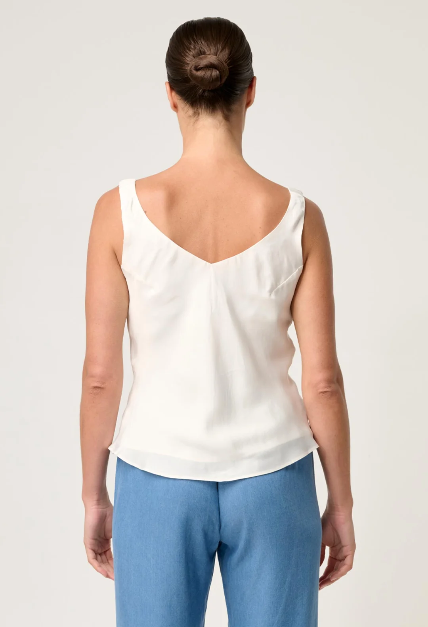 Once Was - Delray Reversible Cowl & V Neck Cami / Black or Ivory