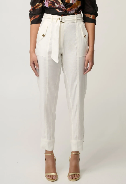Once Was - Trinidad Stretch Linen Button Cuff Pant / Ivory