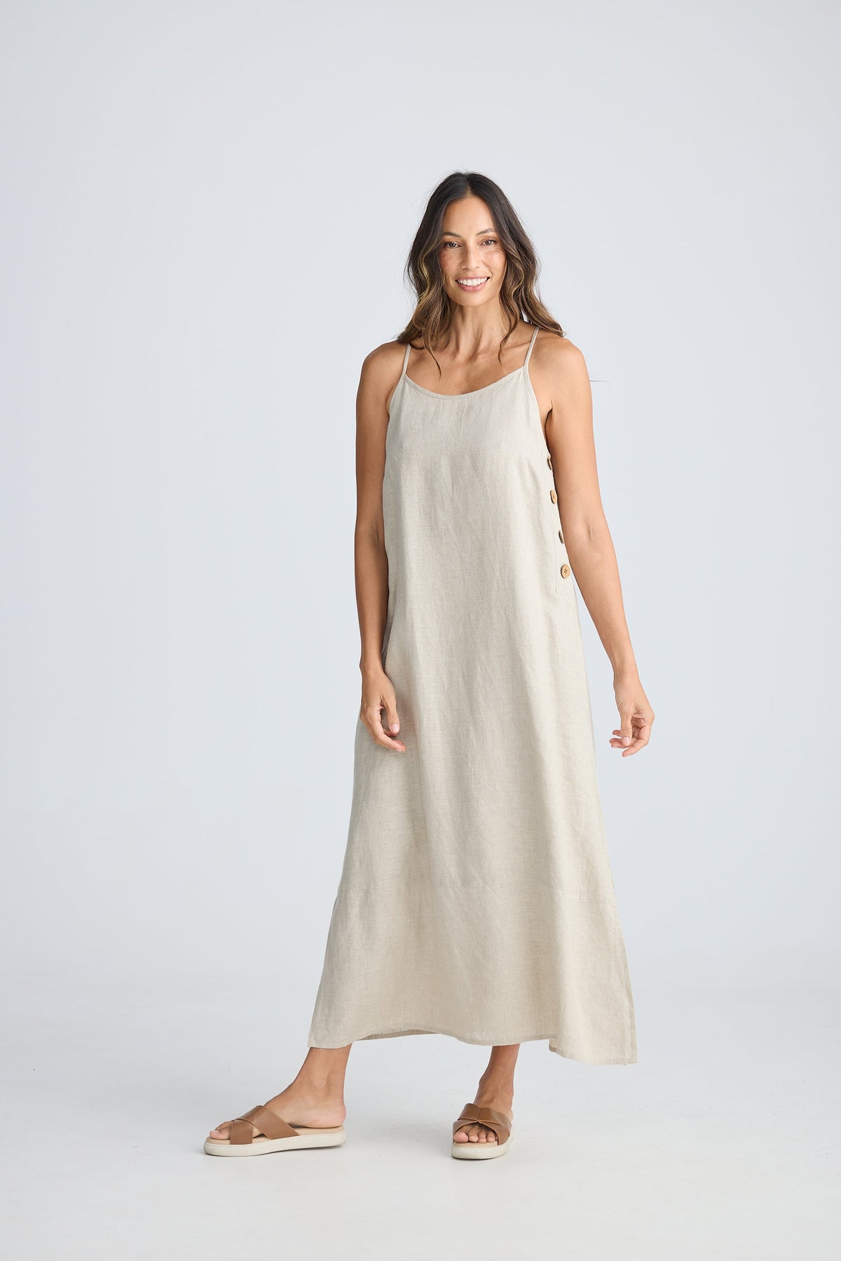 Holiday Cliff Side Maxi Dress Natural Linen