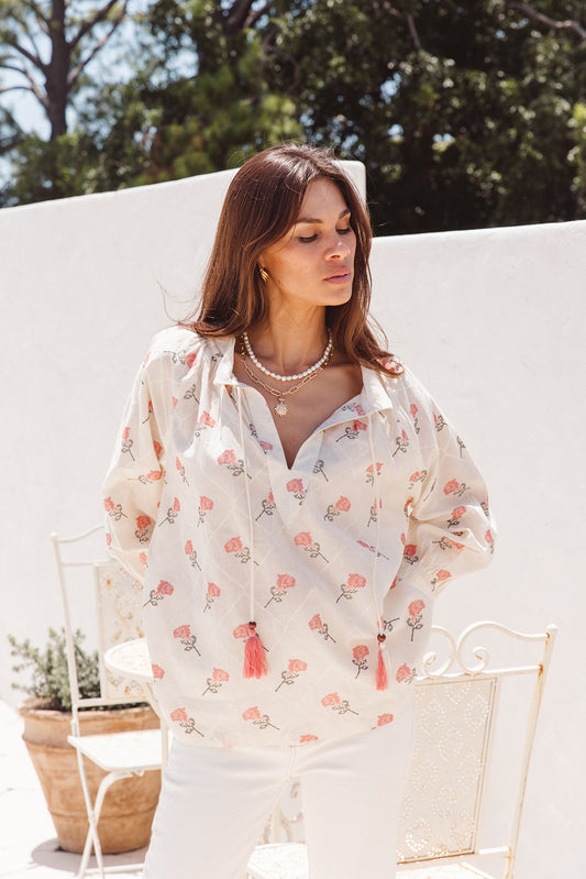 I Am Pylgrym Santorini Top in Desert Roza Print