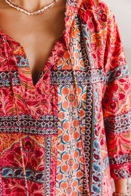 I Am Pylgrym Santorini Top in Temple Print