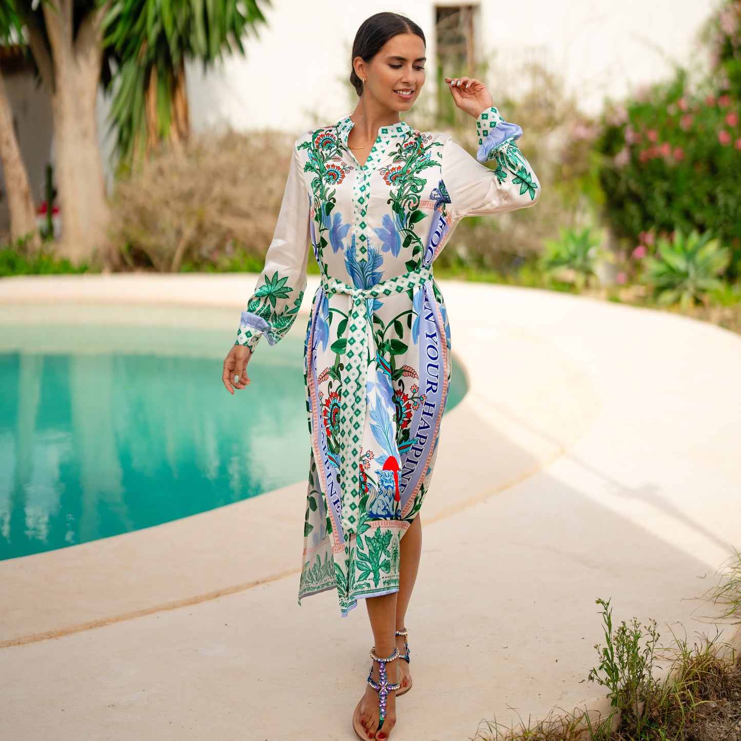 Miss Goodlife Midi Dress Green Garden