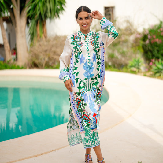 Miss Goodlife Midi Dress Green Garden