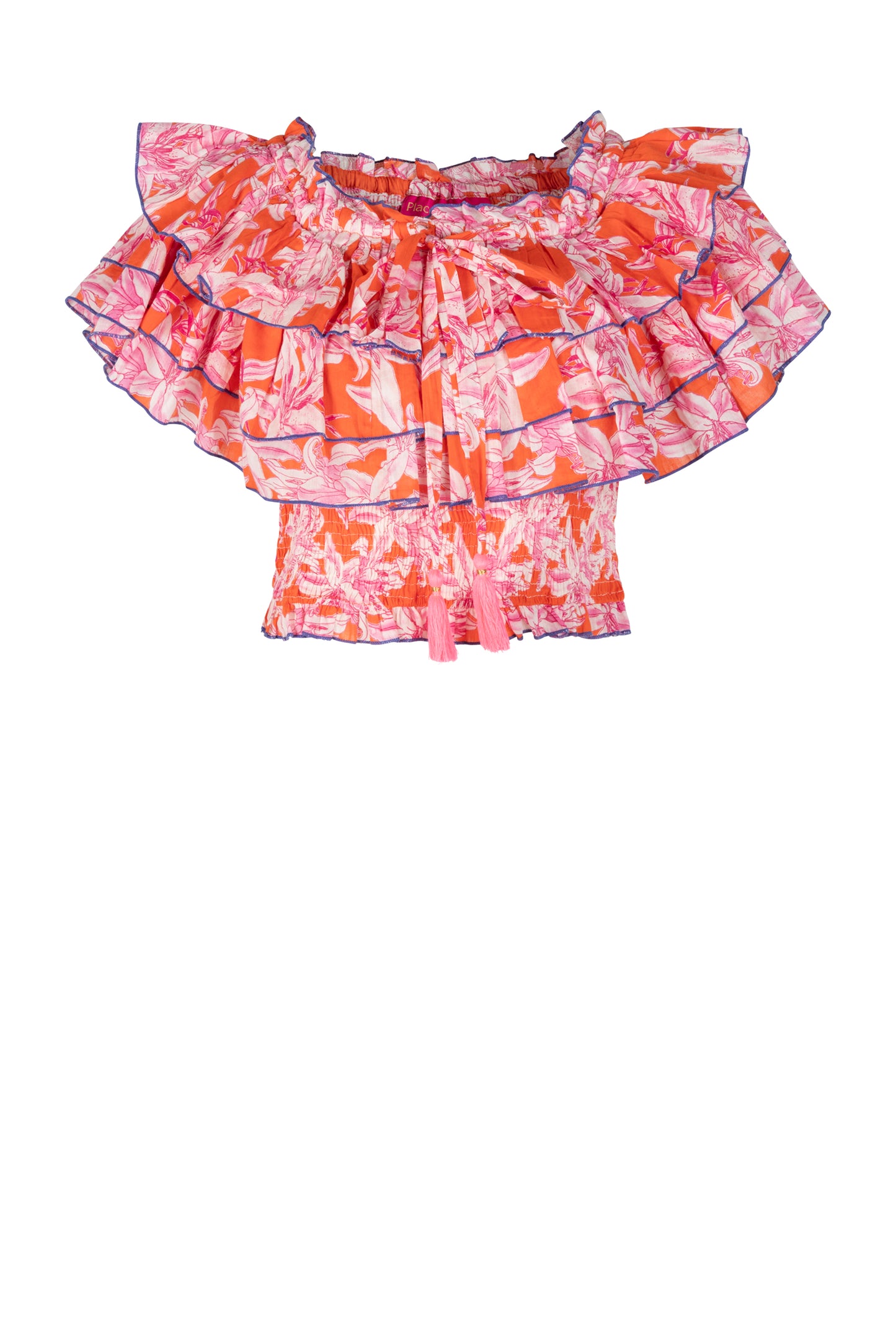 Place Du Soleil Orange Rosa Layer Top Cotton Multi