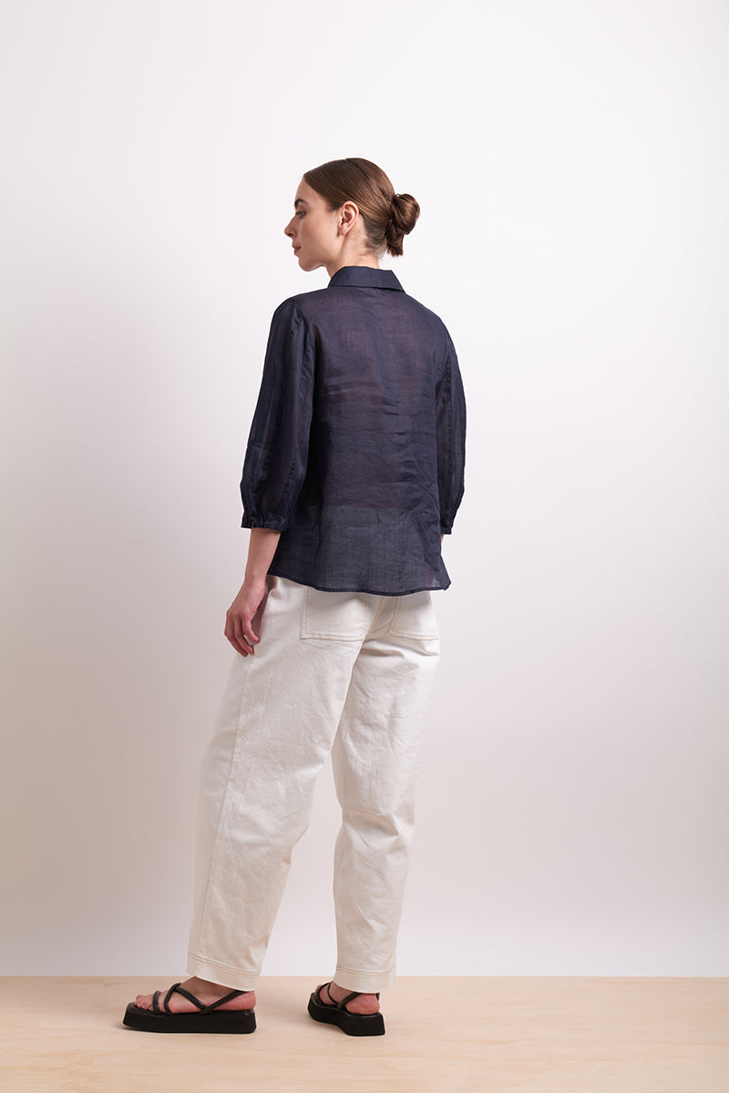 Neris Pin Tuck Blouse - Ink