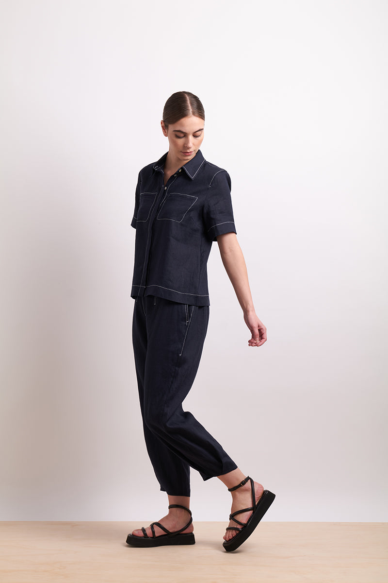 Neris Indigo In Contrast Pant