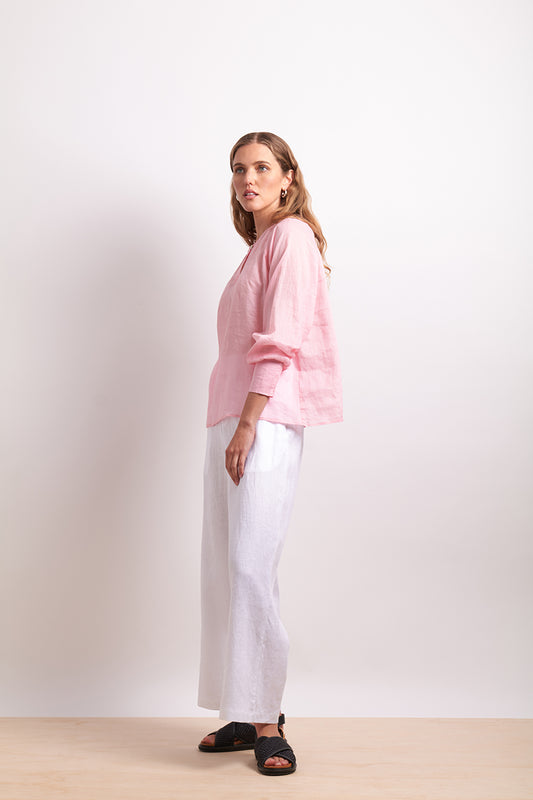 Neris Pin Tuck Blouse - Pink