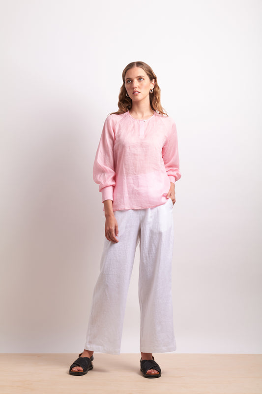 Neris Pin Tuck Blouse - Pink