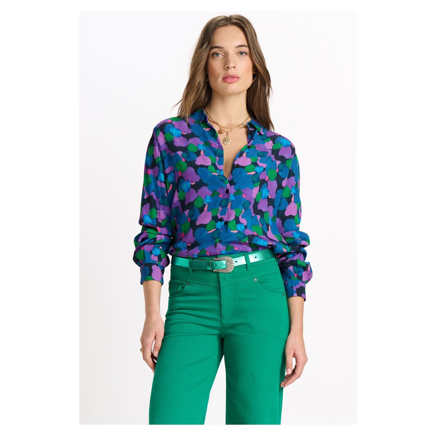 POM Blouse Mila Brushwork Lilac