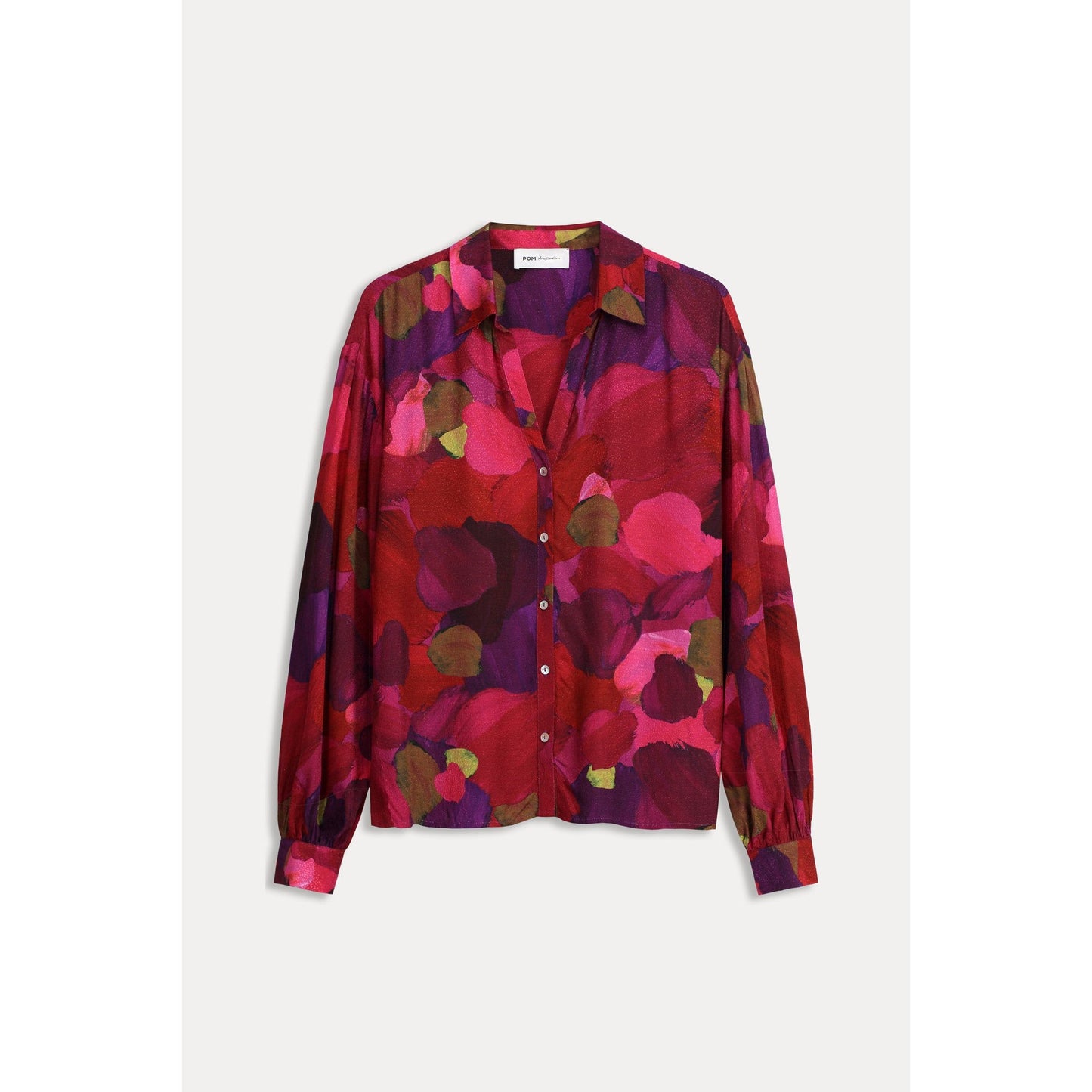 POM Blouse Brushwork Firey Pink