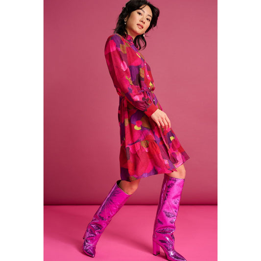 POM Dress Brushwork Firey Pink