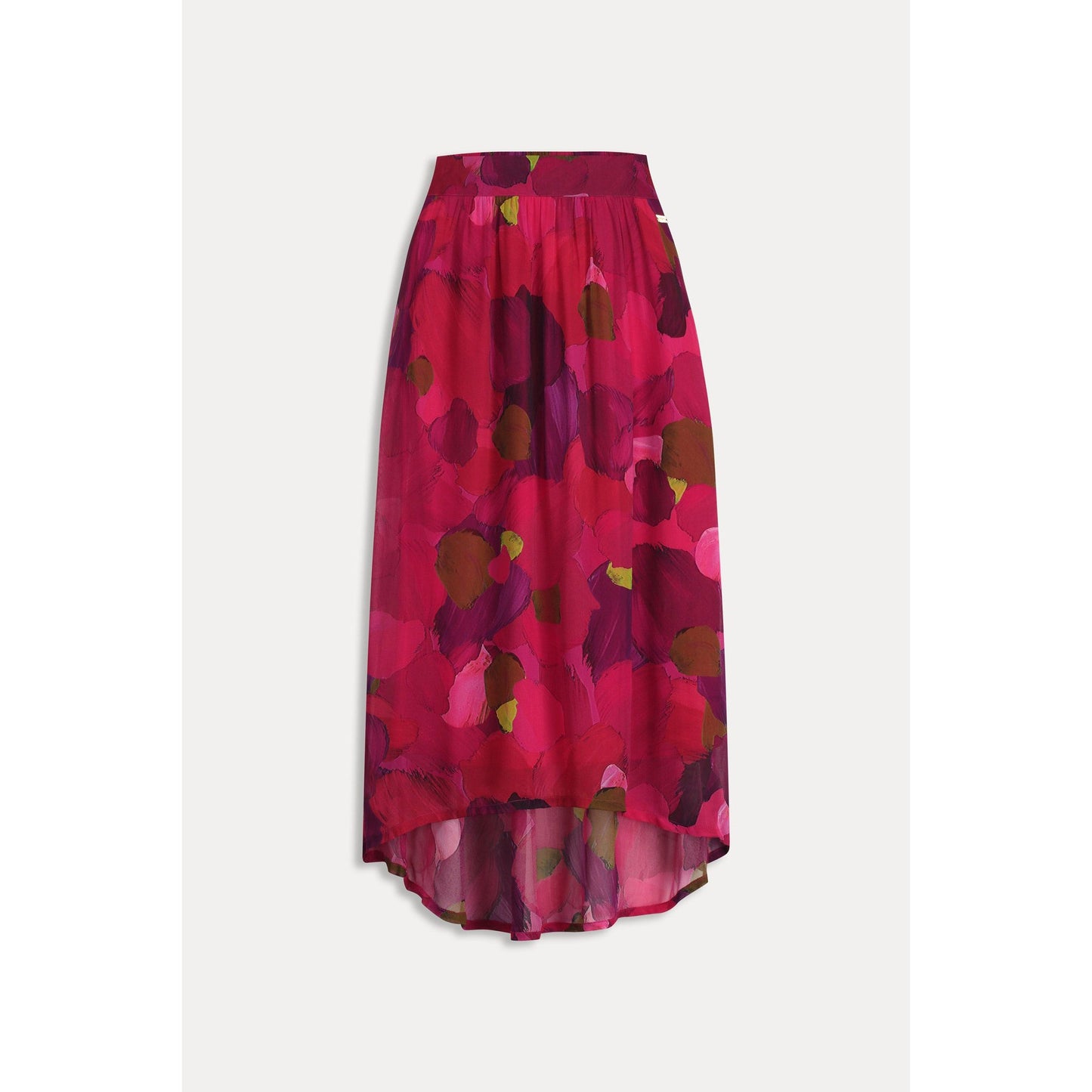 POM Skirt Brushwork Firey Pink