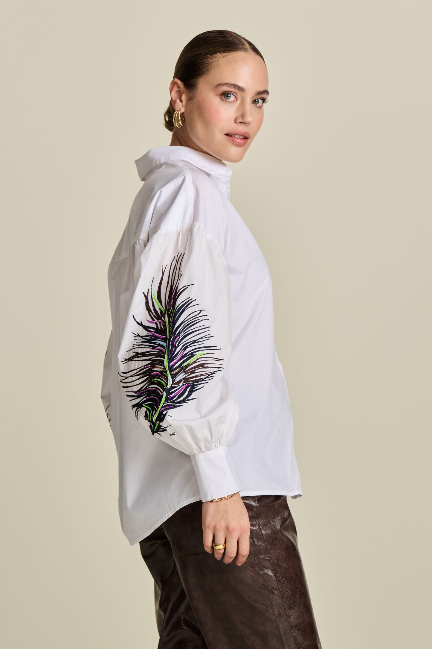 POM White Feather Blouse