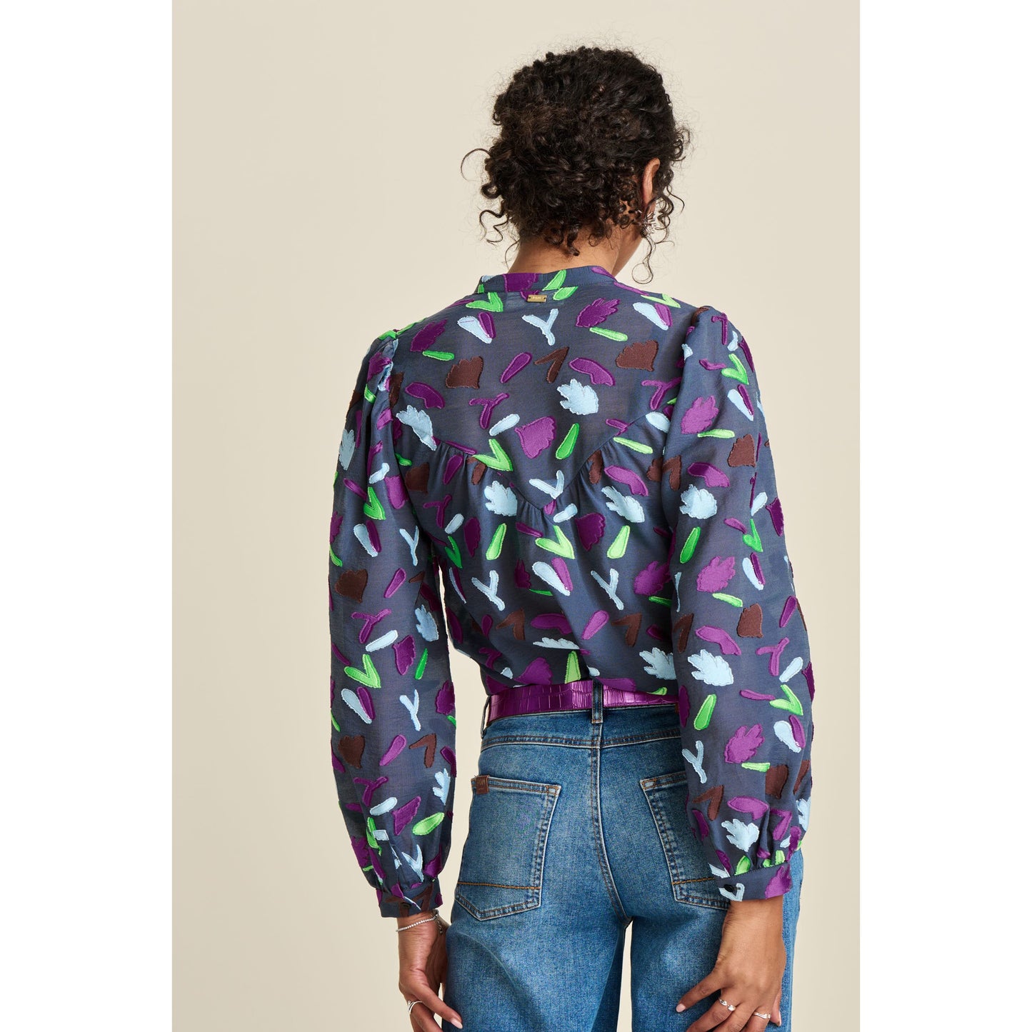 POM Featherfest Blue Blouse