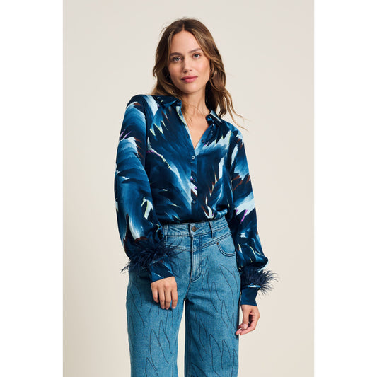 POM Feather Blue Blouse