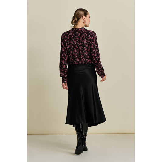 POM Black Satin Skirt