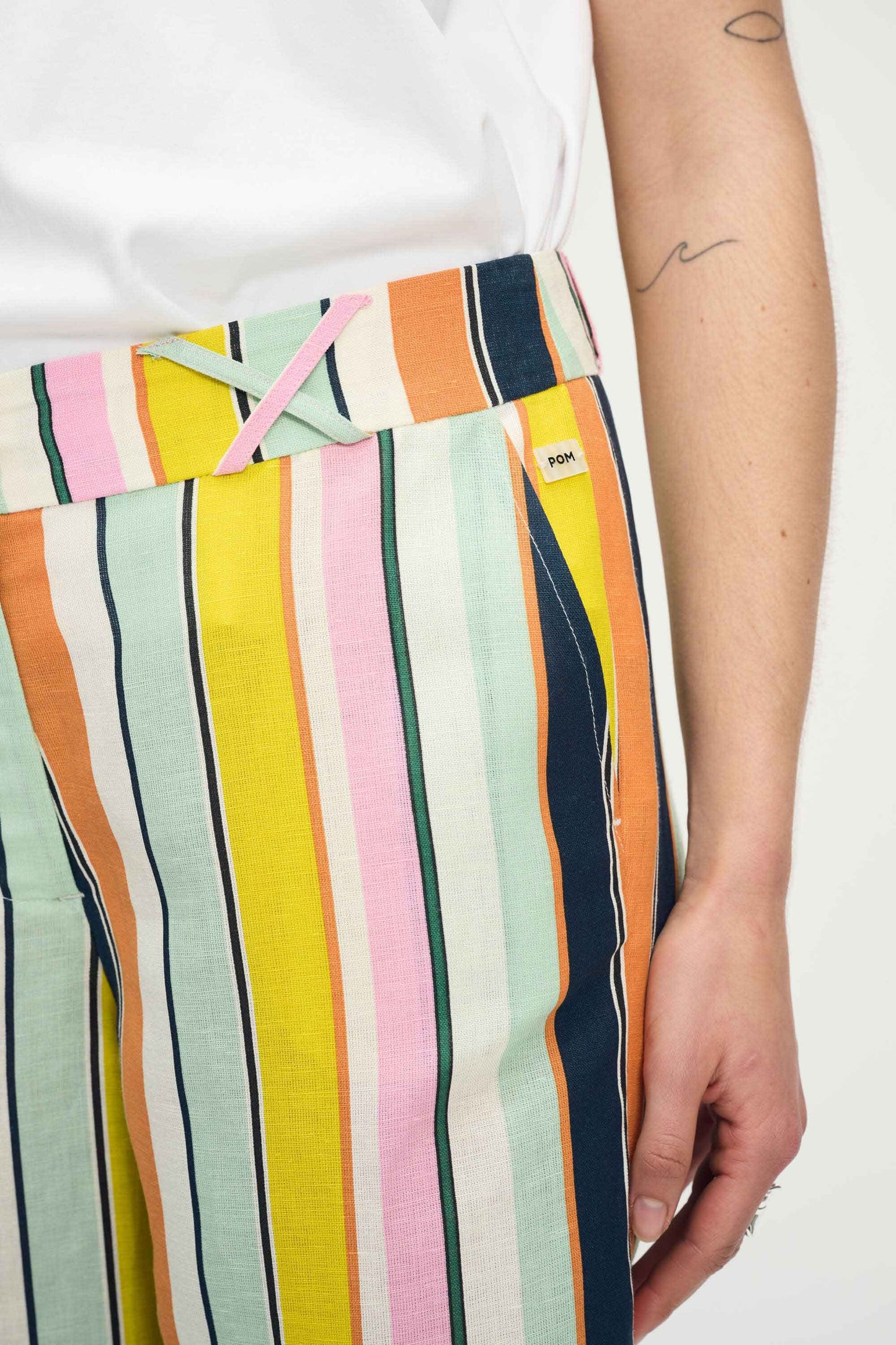 POM Pants Paradise Stripes Linen