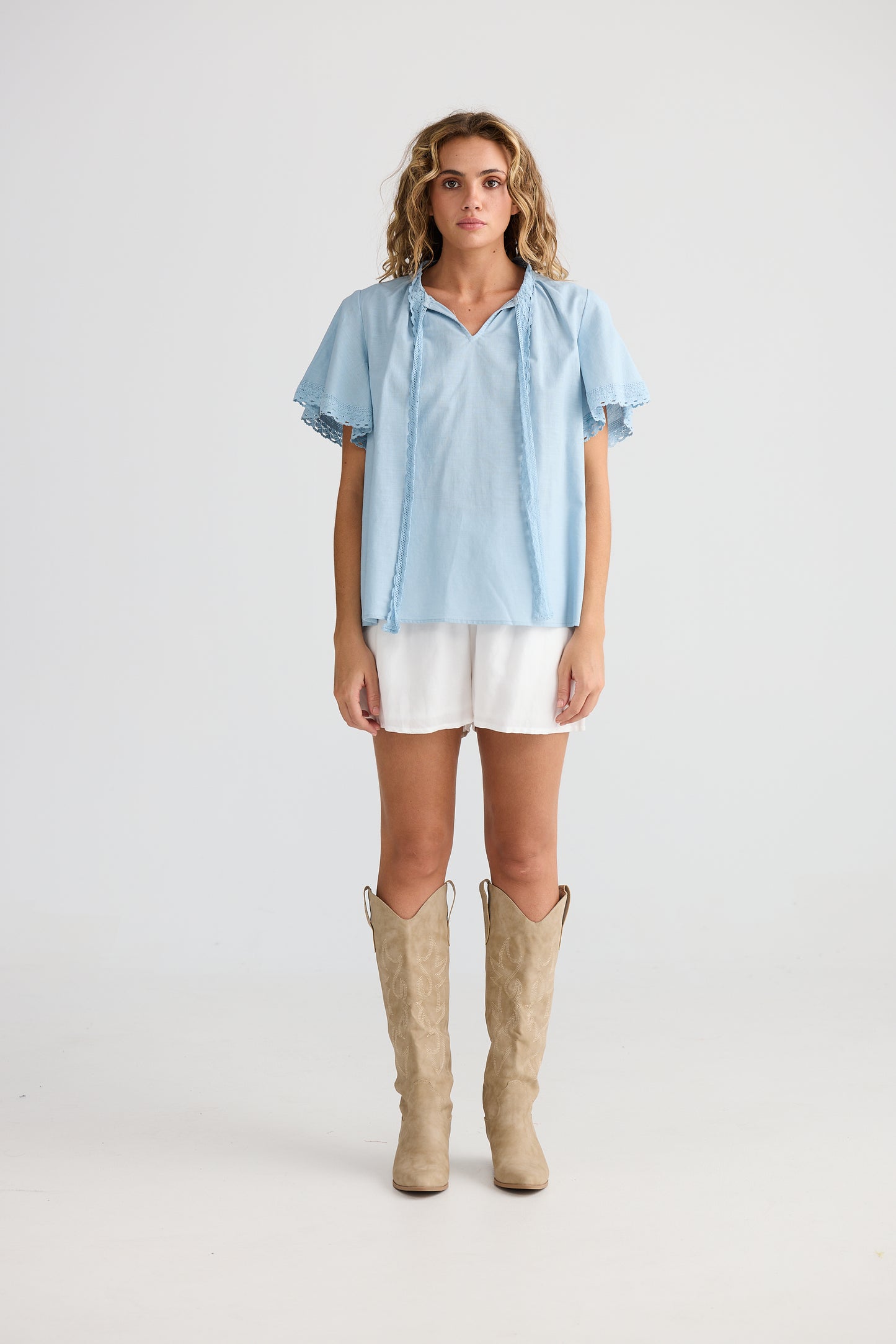 Talisman Cherri Top Light Blue