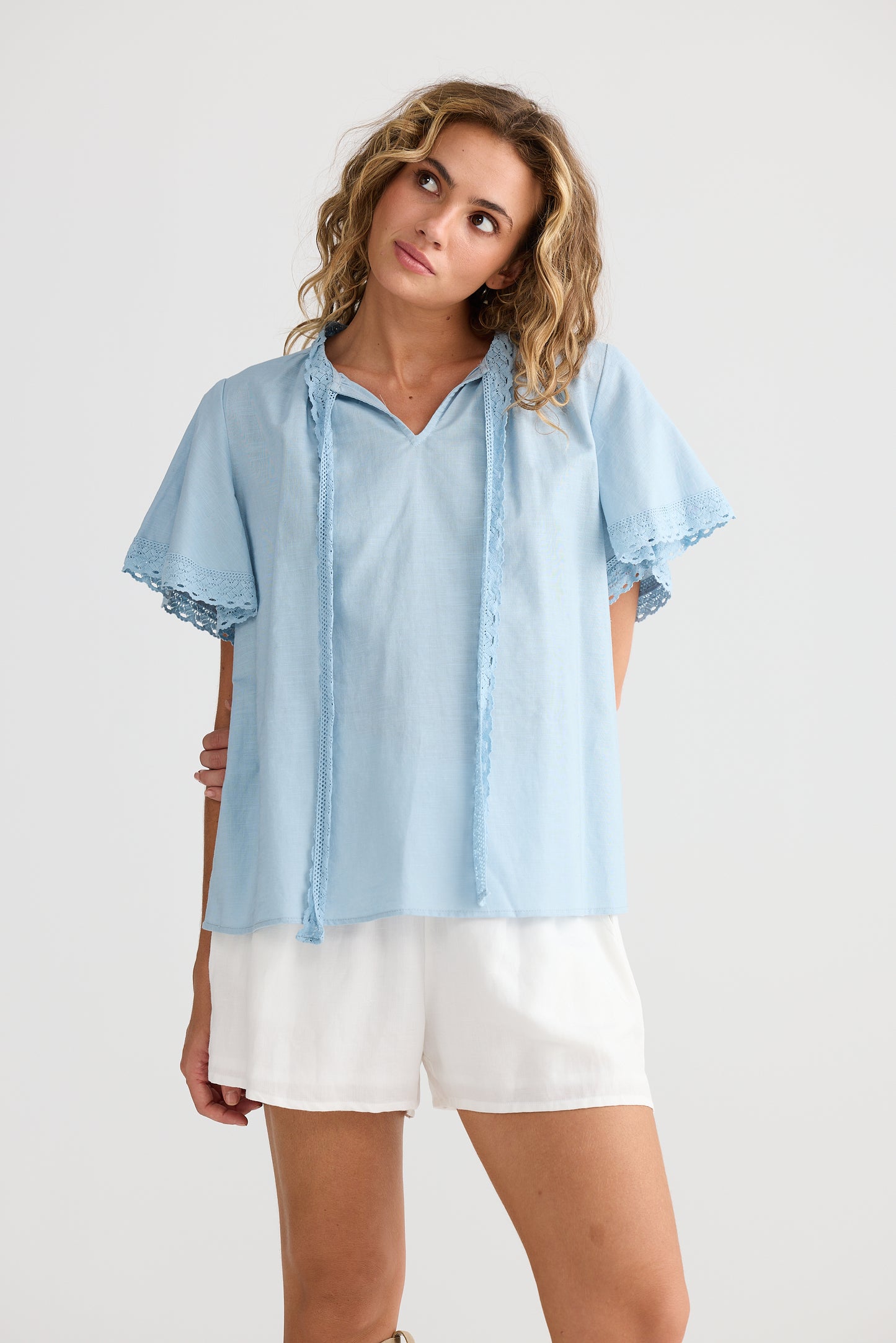 Talisman Cherri Top Light Blue