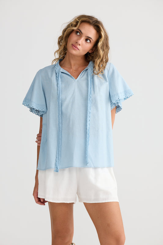 Talisman Cherri Top Light Blue