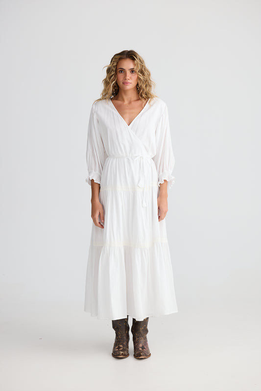 Talisman Lunar Wrap Dress White