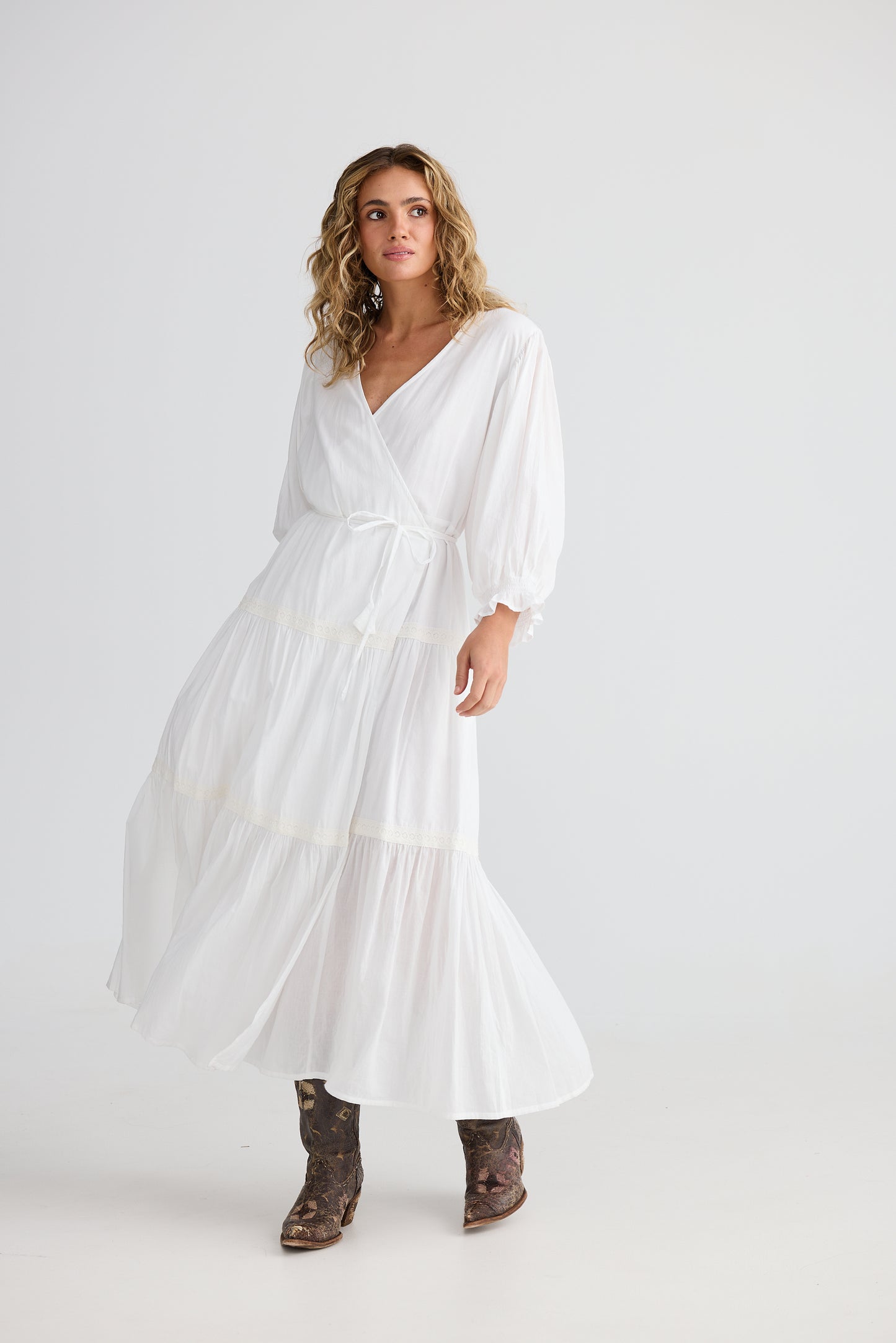 Talisman Lunar Wrap Dress White