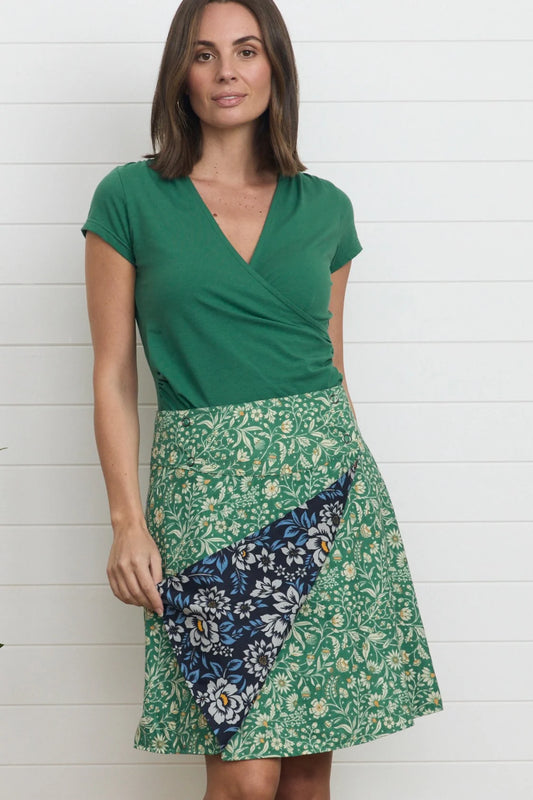 MahaShe Chameleon Reversible Skirt Ivy & Camellia