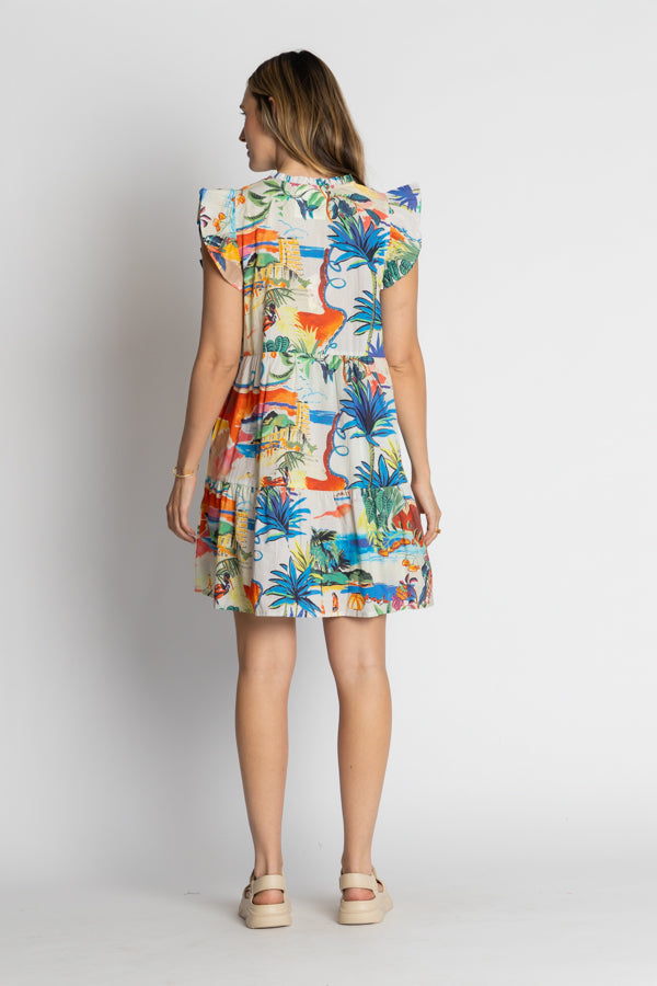 Lula Life Alba Ruffle Dress Print