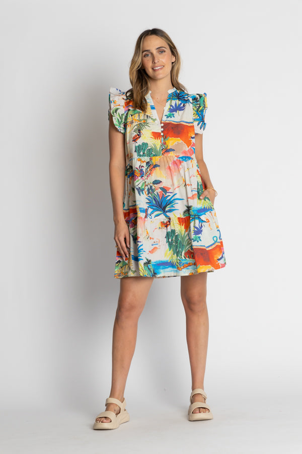 Lula Life Alba Ruffle Dress Print