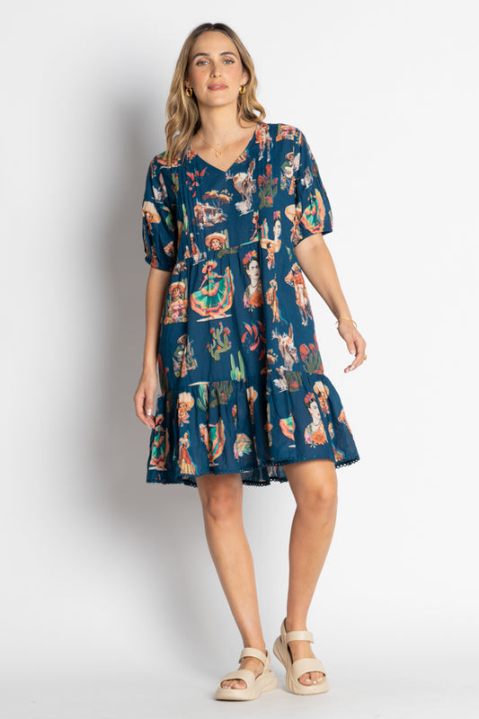 Lula Life Arriba Dress Navy