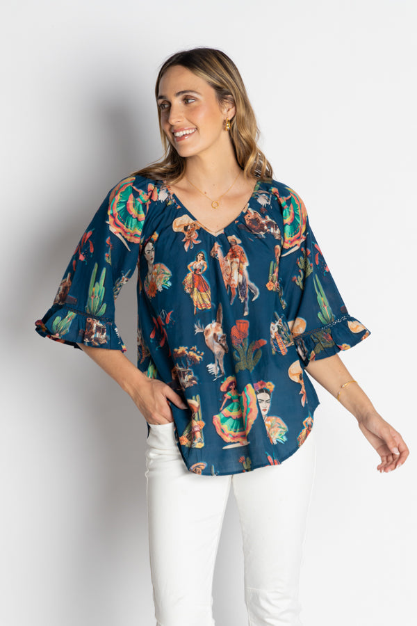Lula Life Arriba Top Navy