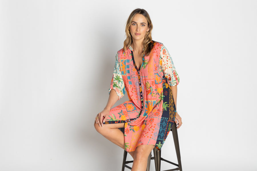 Lula Life Carina Button Dress Multi