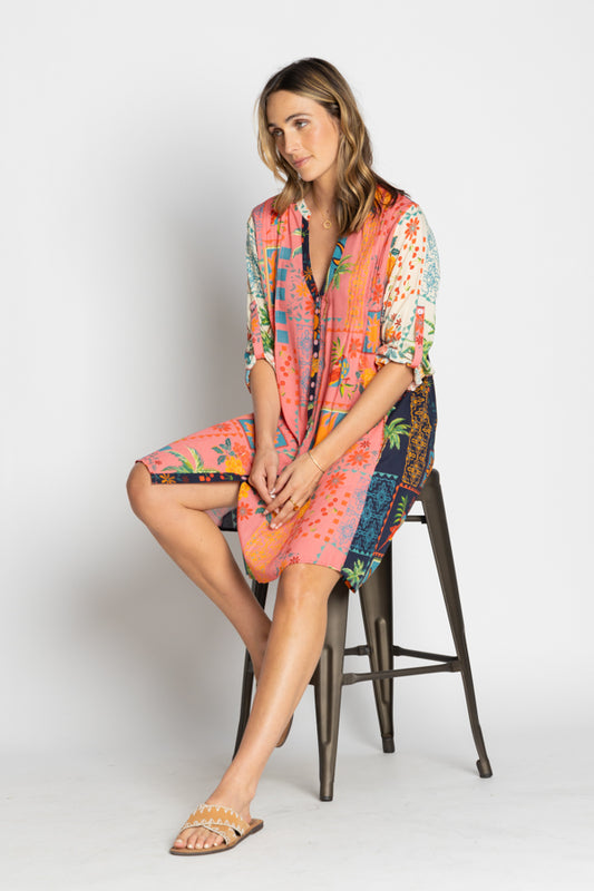 Lula Life Carina Button Dress Multi