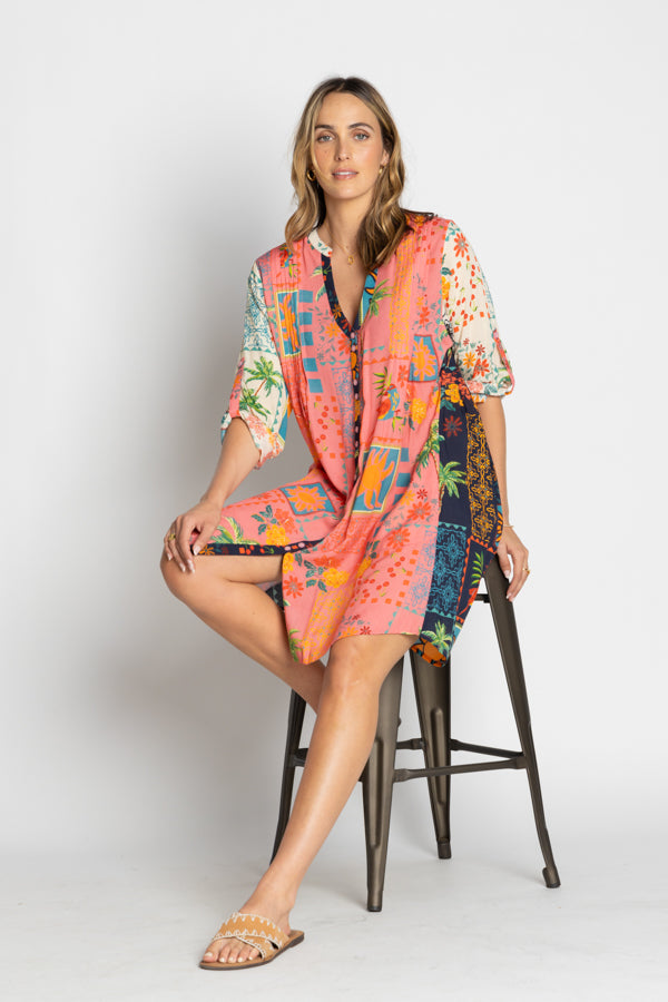 Lula Life Carina Button Dress Multi