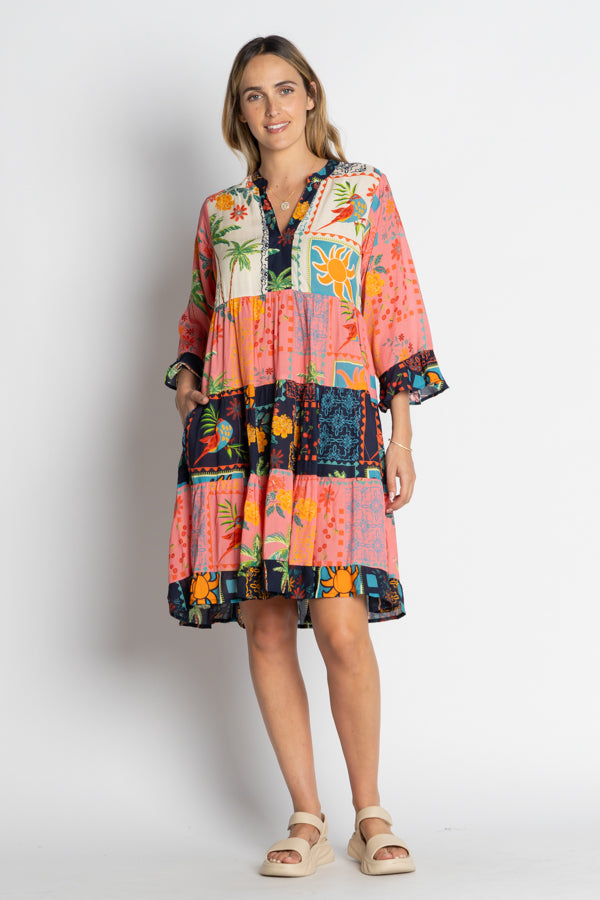 Lula Life Carina Tiered Dress Multi