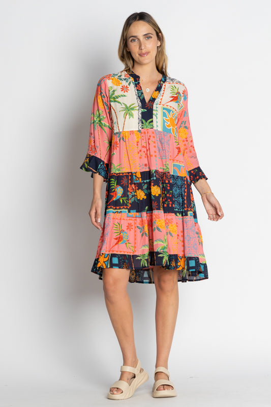 Lula Life Carina Tiered Dress Multi